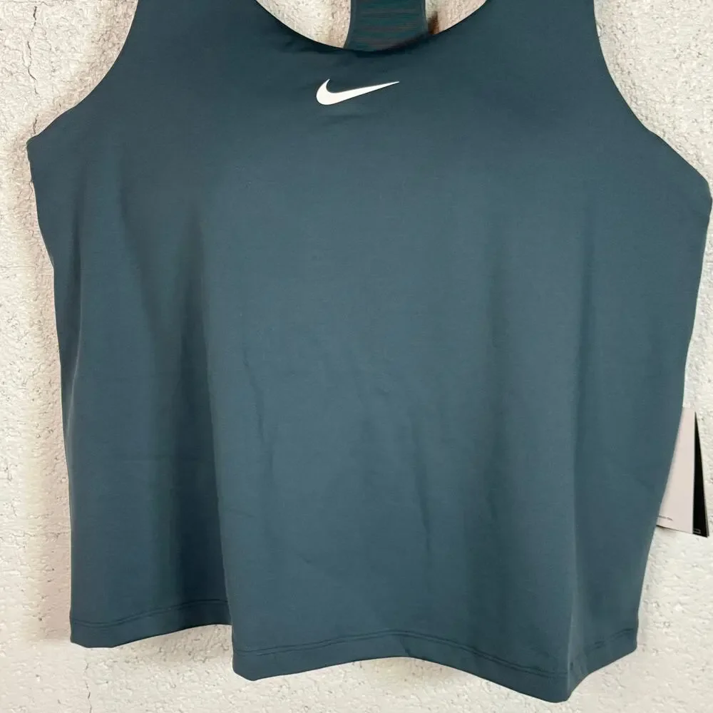 Nike Mid Support Padded Sports Bra Tank Top Deep Jungle 1X,runs big see below
